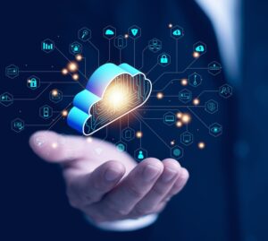 Снимка подчертаваща свързаността, компютърните мрежи и клауд технологиите